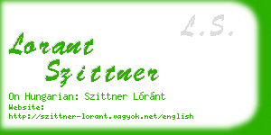 lorant szittner business card