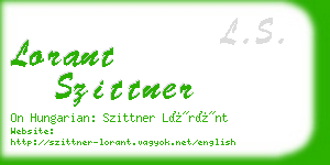 lorant szittner business card